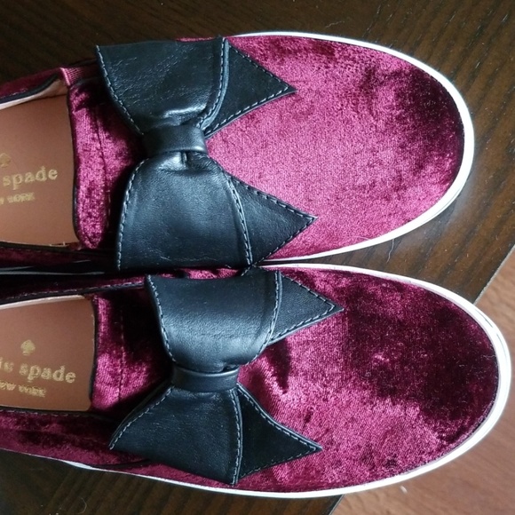 kate spade Shoes - Kate Spade Delise Velvet Sneakers with Bow